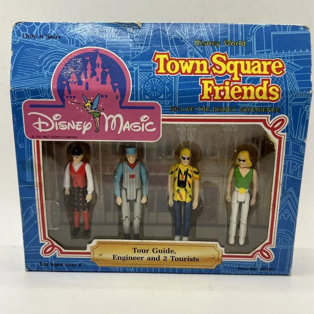 Disney Magic Town Square Friends Tour Guide & Engineer & 2 Tourists 1988 Rare - Picture 1 of 5